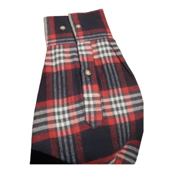 Mens Mountain Ridge Plain Flannel Shirt -Navy/Red size L - Picture 4 of 6